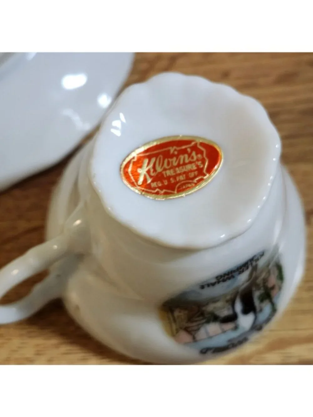 VTG Sea World Souvenir Demitasse Espresso Cup & Saucer Set Porcelain